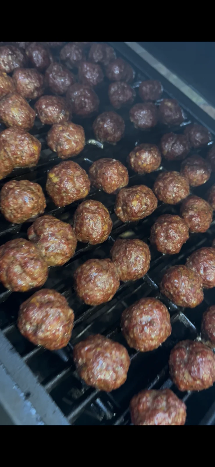 Food cooking on the grill