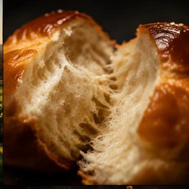 Fresh brioche bun crumb